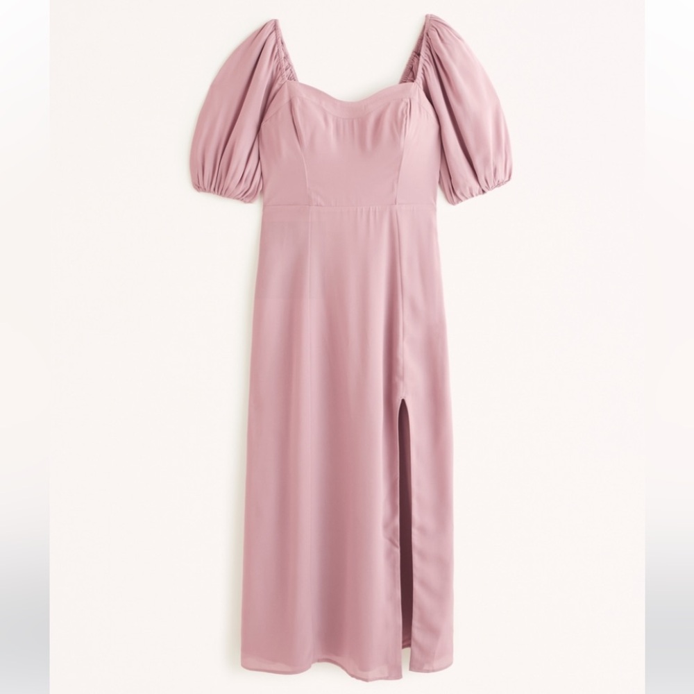 NWT A&F Camille Puff Sleeve Midi Dress SIZE M
